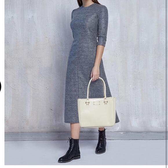 Kate Spade Quinn Medium Tote Bag Wellesley White Cream Shoulder Purse - Picture 1 of 15